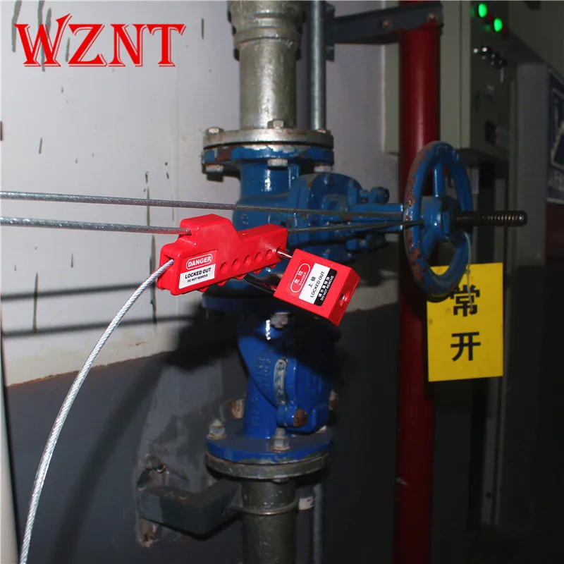 Free Shipping NTC06-1 NTC06-2 OEM Red Safety Loto Valve Cable Lock Out Tag Out Lockout Device