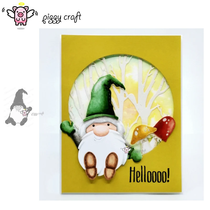 Piggy Craft metal cutting dies cut die mold Cute dwarf Scrapbook paper craft knife mould blade punch stencils dies