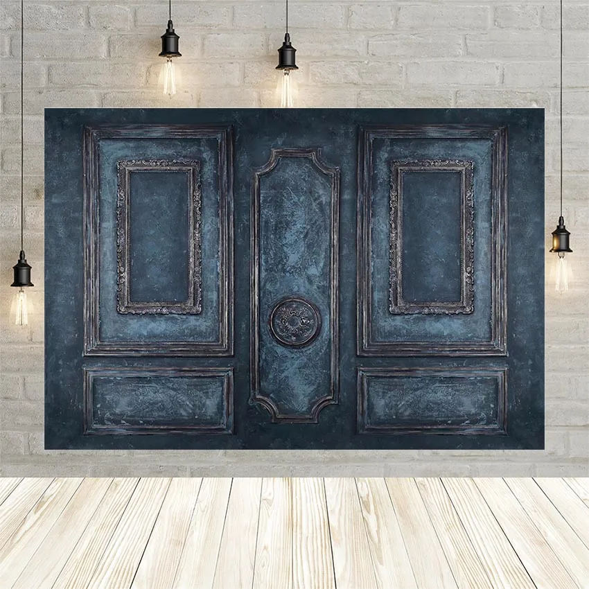 Fondo azul oscuro Retro para puerta de habitación, telón de fondo para retrato, Photozone, fotografía, boda, cumpleaños, estudio fotográfico, papel tapiz, accesorios de decoración