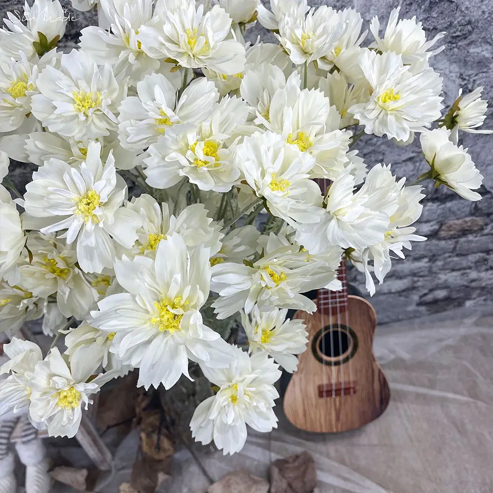 花の装飾用の乾燥した絹のようなヴィンテージの花のアクセサリー,3つの頭,秋の装飾を提供します