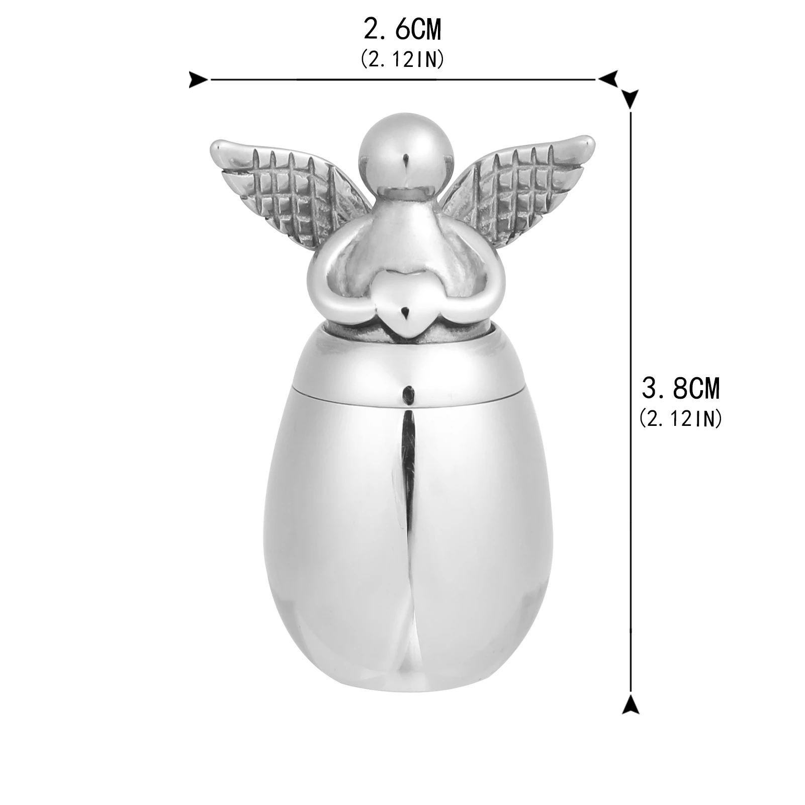 Ali d\'angelo con cuore Mini urne per porta ceneri umane per ceneri lega metallo cremazione memoriale cane gatto uccello cenere