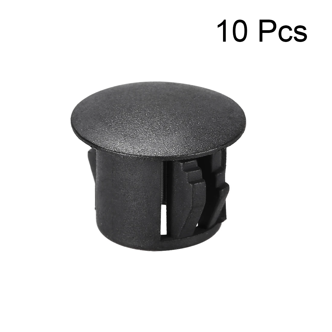 10Pcs Mounting 10mm x 11mm Black Plastic Hole Plug Snap-on Cover Hole Nylon Plugs Caps Round Snap Panel Locking Hole Plugs Cover