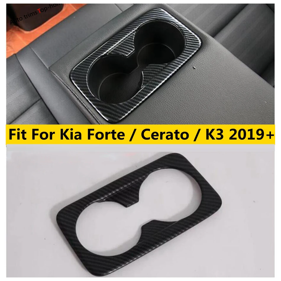 

ABS Carbon Fiber Rear Seat Water Cup Holder Decor Frame Cover Trim Fit For Kia Forte / Cerato / K3 2019 - 2023 Car Accessories