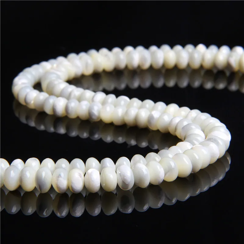 Natural Mother of Pearl Shell Flat Round Beads Trochus Wheel Shape Shell Spacer Original Beads For Jewelry DIY 15\
