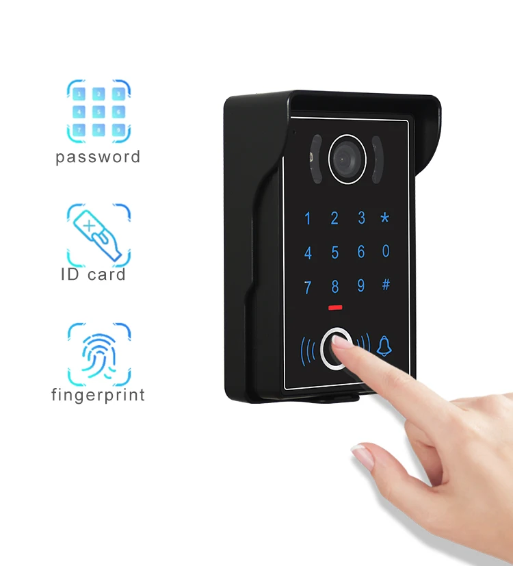 7 zoll Verdrahtete Drahtlose Wifi Video Türklingel System, Video Intercom Tür Telefon Unterstützung Video Aufnahme Passwort RFID Keyfob Entsperren