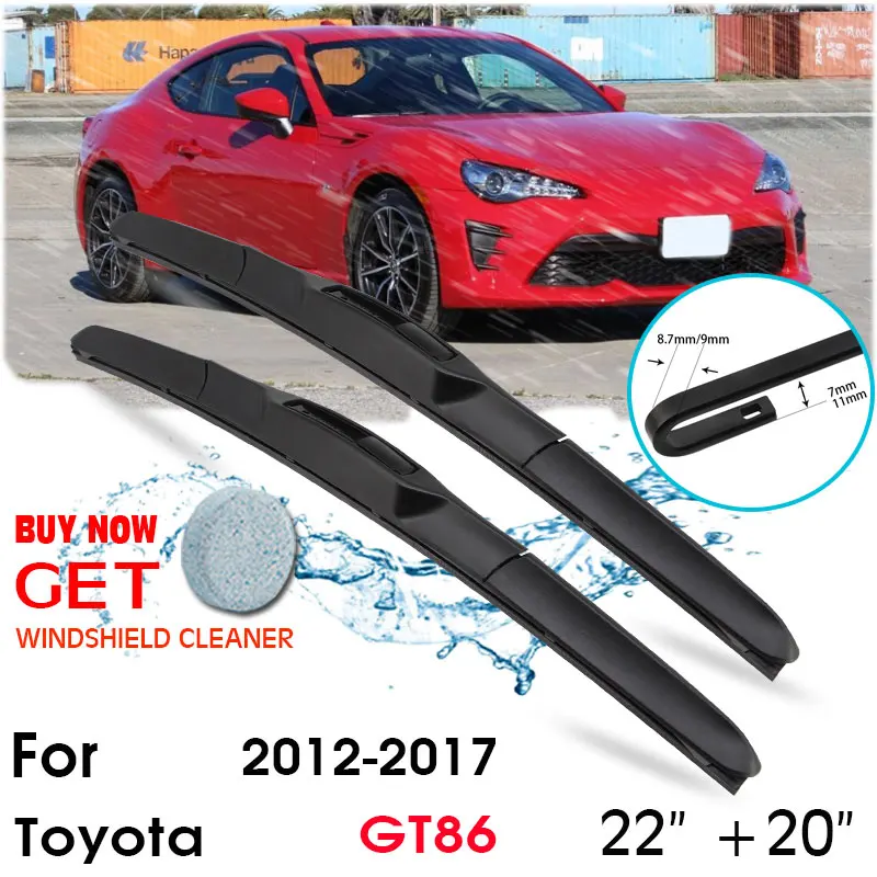 

Car Wiper Blade Front Window Windshield Rubber Silicon Refill Wipers For Toyota GT86 2012-2017 LHD / RHD 22"+20" Car Accessories