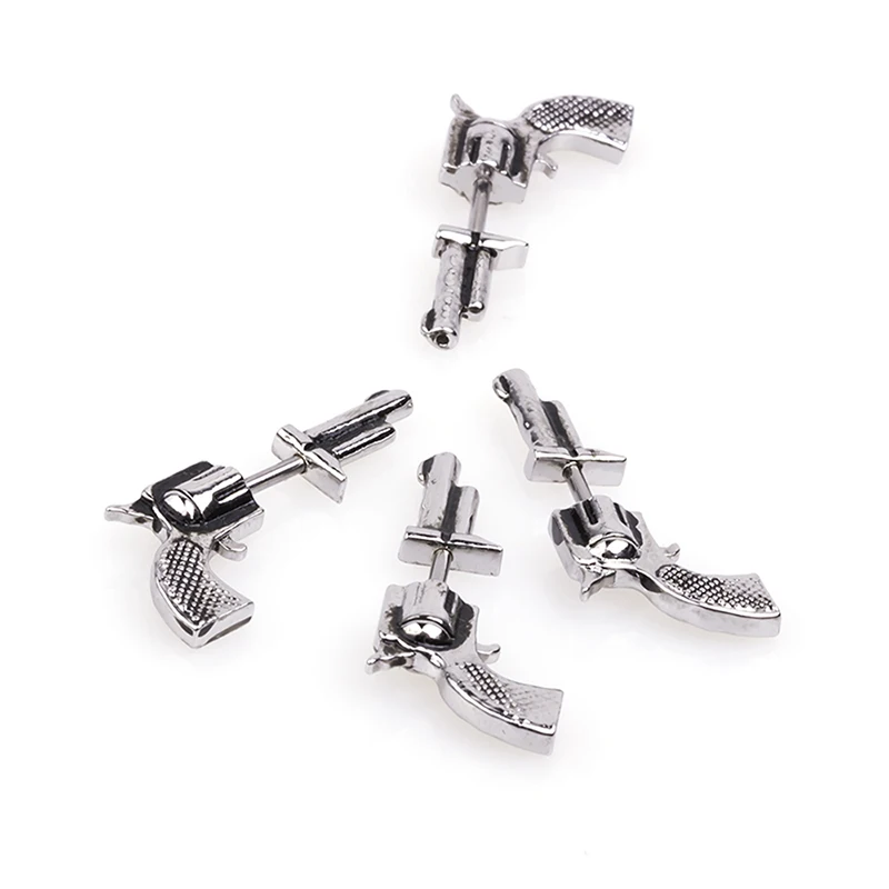 2pcs Retro Revolver Cartilage Earrings Ear Stud Tragus Helix Bar Copper Barbell Oreja Earing Piercing Punk Men Body Jewelry 16G