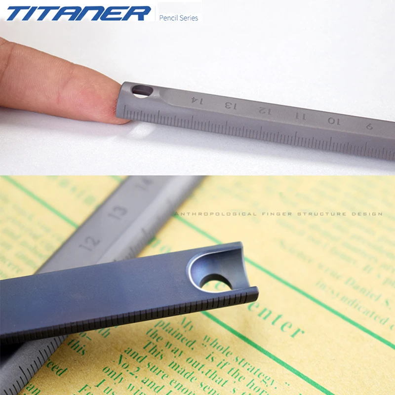 16cm Titanium Ruler EDC Scrub Roasted Blue Metal Measurement High Precision Outdoor Window Breaking Self-defense Multifunction