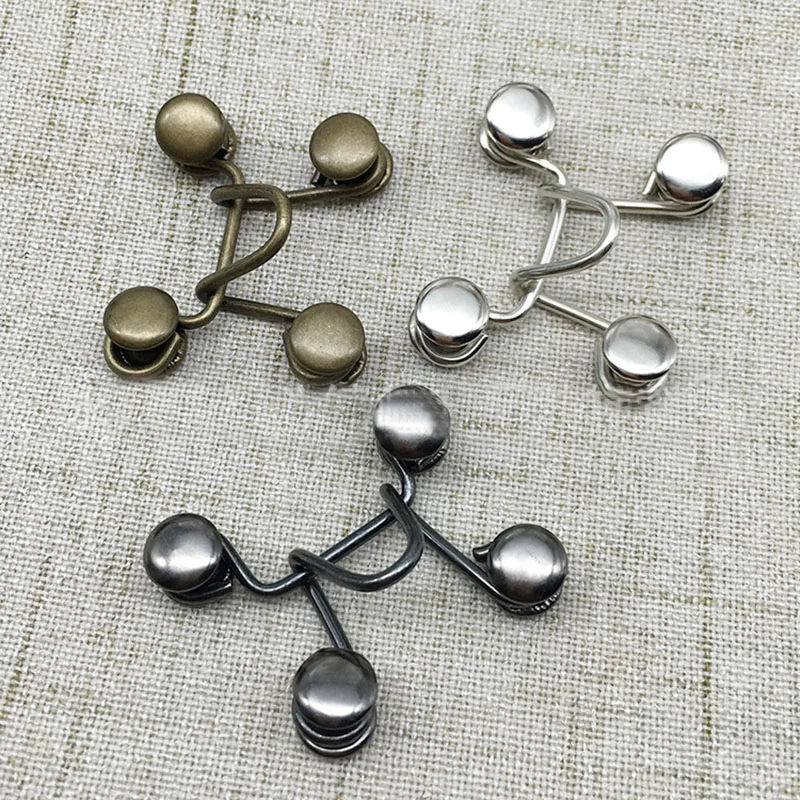 5pcs copper coat concealed button pants hook adjustment hook jeans waist adjustment button DIY invisible adjustment button