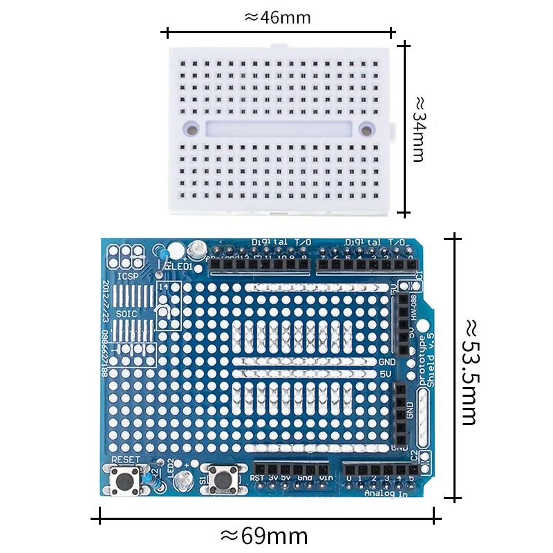 Smart Electronics UNO Proto Shield prototype expansion board with SYB-170 mini breadboard based For UNO ProtoShield DIY