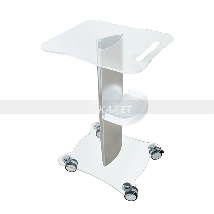 Hottest Styling Pedestal Assembled Aluminum Alloy Wheel Trolley for Facial Beauty Machine Salon Use