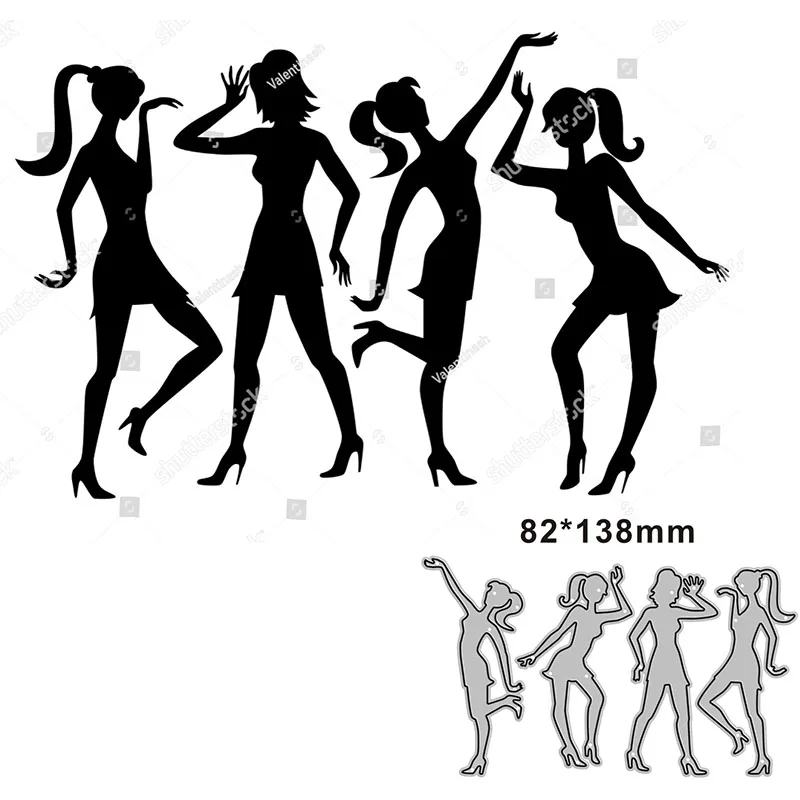 2021 New Young High Heel Girls Metal Cutting Dies for Scrapbooking Paper Craft and Xmas Card Making Embossing Decor No Stamps