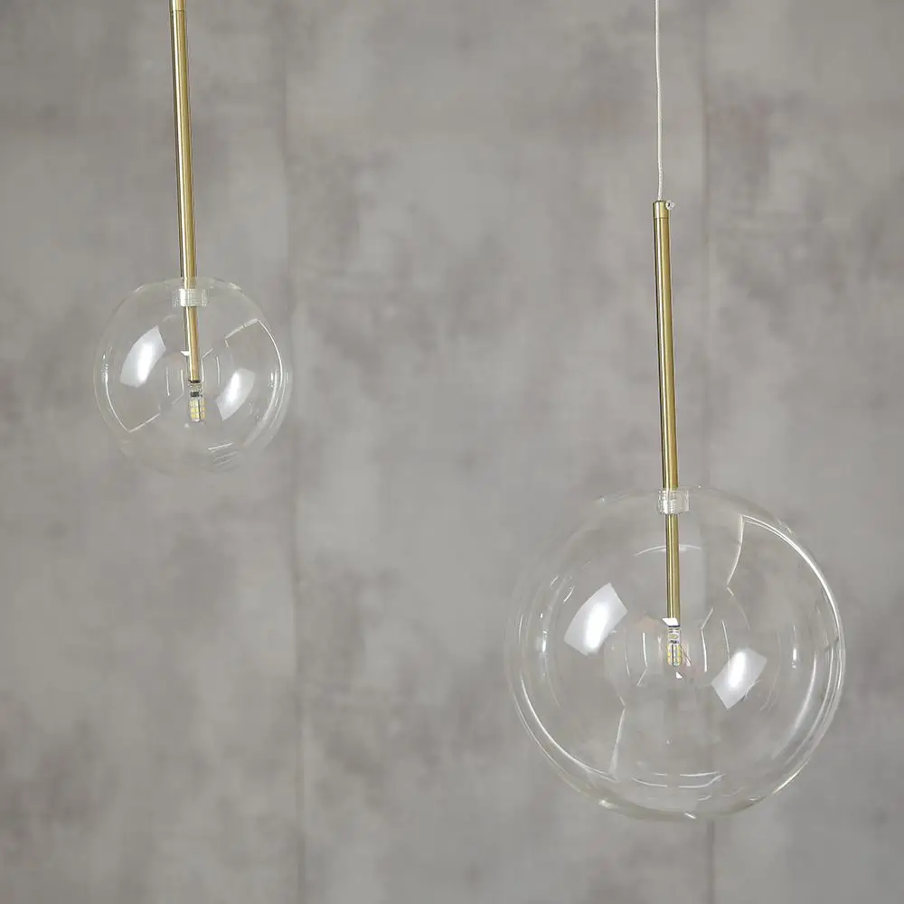 Imagem -05 - Nordic Moderno Luzes Pingente Criativo Bola de Vidro Bolha Pendurado Lâmpada para Sala Estar Quarto Cozinha Lustre Suspensão Luminária