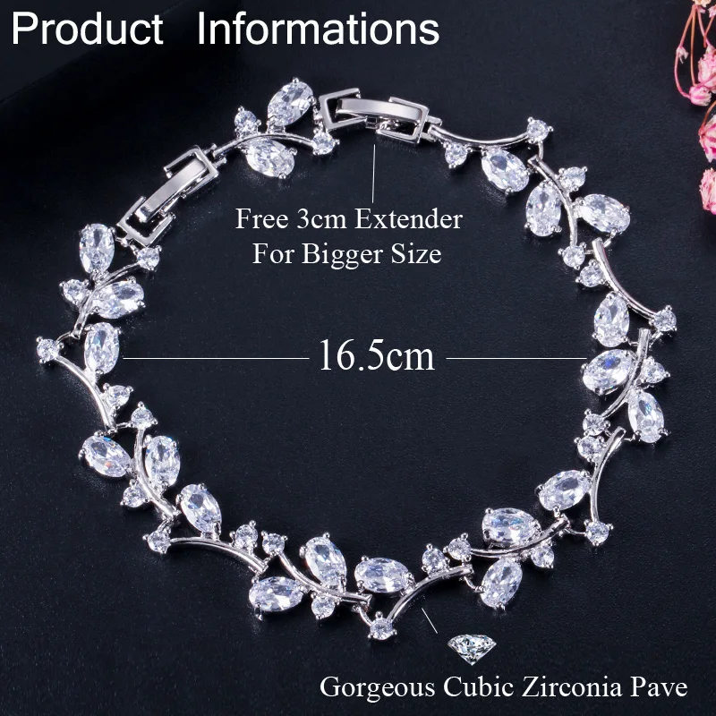 CWWZircons 6 Farboptionen Weißgoldfarbenes Handgefertigtes Österreichisches Kristall-Tennisarmband in Lila für Damen Großhandel S0099 – Detail 1