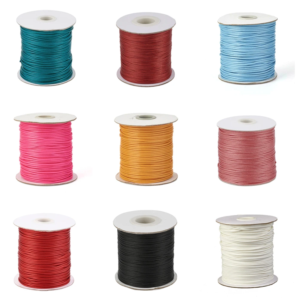 1 Roll 0.5mm 1mm 1.5mm 2mm 3mm Environmental Korean Waxed Polyester Cord for jewelry DIY making F60