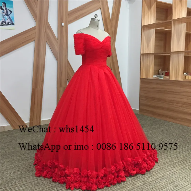 Mbcullyd Cinderella Rot Quinceanera Kleider Mit Blumen Puffy Ballkleid Süße 16 Kleid Festzug Für Mädchen Vestidos De 15 Anos