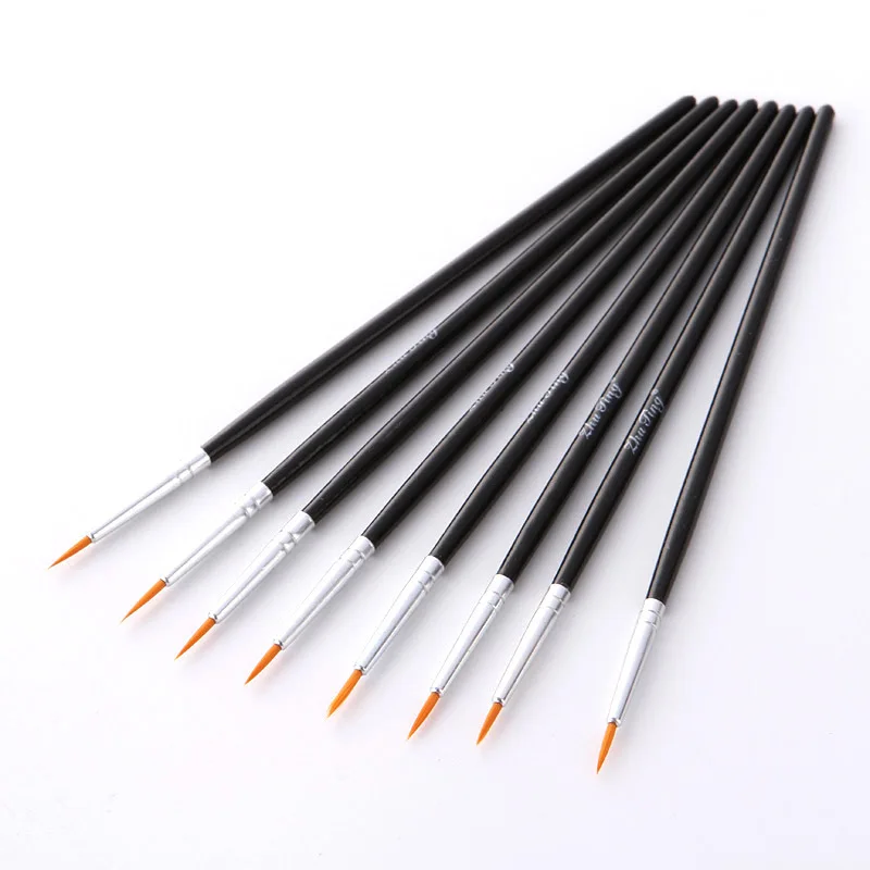 50pcs/set Digital Oil Painting Hand-Painted Hook Line Pen Student School Art Supplies Painting Stroke Pen Nylon Hair Brush