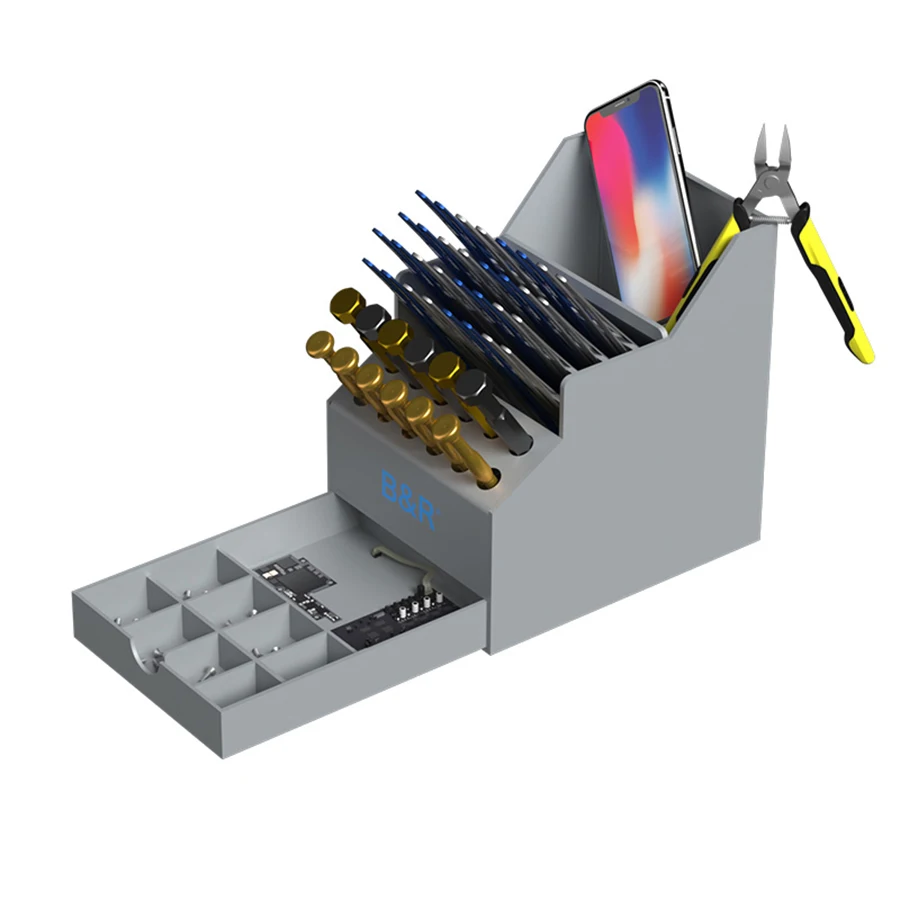 Multi-Funzione di PVC Cassetta Degli Attrezzi Cacciaviti Pinzette Pinze di Componenti Elettronici Storage Box Outils Strumenti di Riparazione Del Telefono Mobile