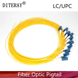 50PCS/LOT Simplex LC/UPC 9/125 Single Mode Fiber Optic Pigtail, 0.9 mm PVC Outer Jacket 1.5M