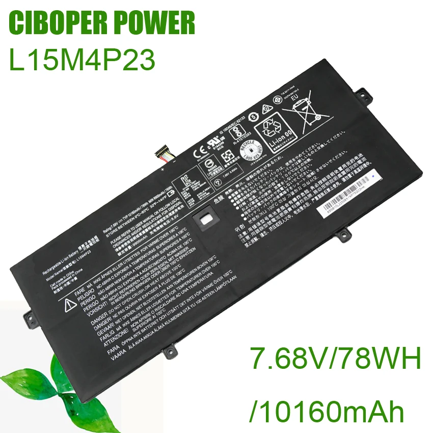 CP Laptop Battery L15M4P23 7.68V/78WH/10160mAh L15M4P21 L15C4P22 L15C4P21 For Yoga 910-13IKB,Yoga 910 13 80VF,Yoga 5 Pro(512G)