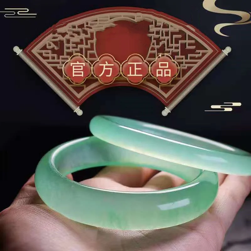 

Hot Selling Natural Hand-carved Jade Ice Flower Bangle 54-64mm Fashion Jewelry Bracelet Accessories Men Women Luck Gifts