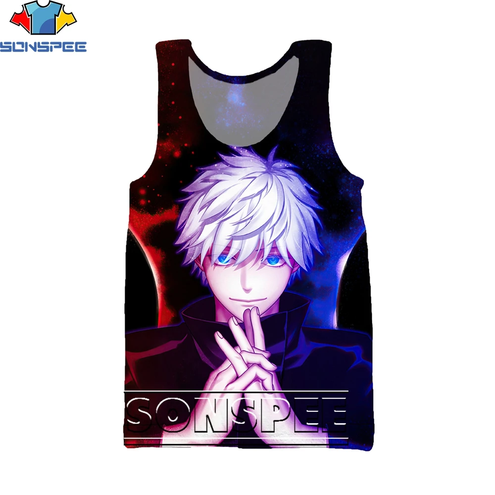 

SONSPEE 3D Printing Jujutsu Kaisen Anime Summer Sleeveless Vest Men/Ladies Fashion Trend Hip Hop Sports All-match Casual Top