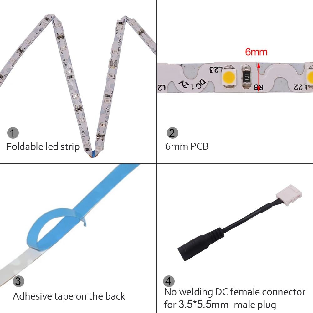 12V 2835 taśma LED S kształt taśma oświetleniowa 5m 60 led/m DIY znak list elastyczny składany girlanda żarówkowa ciepły zimny biały niebieski