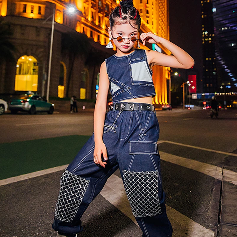 

Kpop Outfit Street Dance Performance Wear Jazz Dance Costume Hip Hop Dancing Clothes For Girls Modern Stage Dancewear YS2698