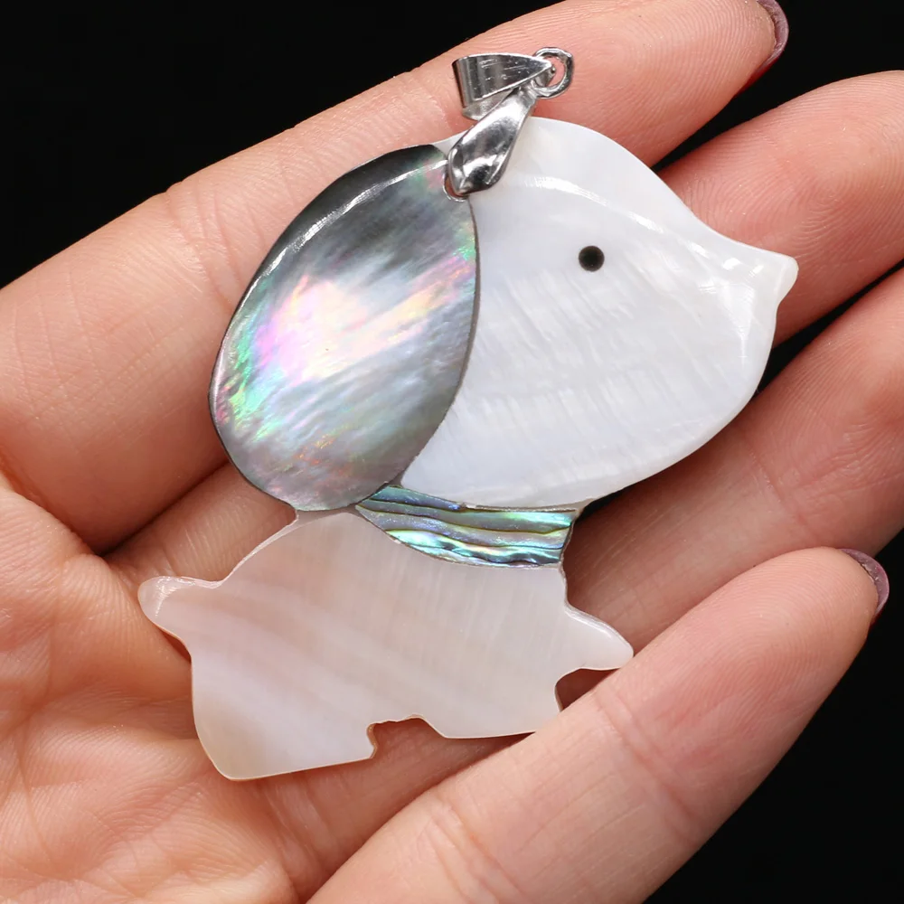 Natural Abalone Mother of Pearl Shell Charms Animal Cute Rabbit Dog Pendant for Women Jewelry Making DIY Necklace Accessories