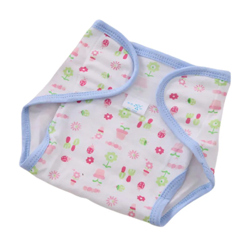 Cotton Adjustable Infant Diaper Cover Cartoon Printing Baby Nappies Washable Cloth Reusable Breathable 0-24M Boys Girls Diapers