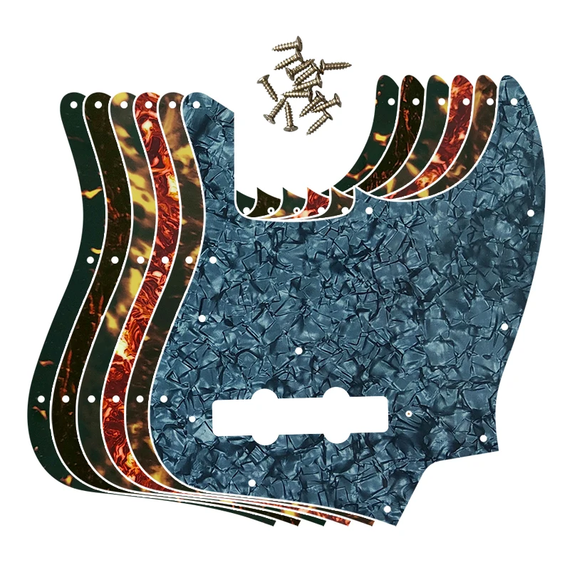 Pleroo Custom Parts - For US FD Vintage \'74 Jazz Bass Guitar Pickguard Scratch Plate, Multi Color Choice Flame Pattern