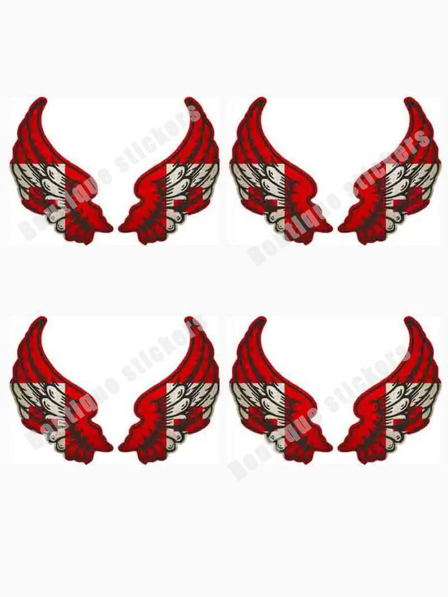 4-piece Set of Stickers Flag Country Wings Locomotive Decal Vinyl Motorcycle TO Tonga Waterproof Sunscreen Realistic Creativity