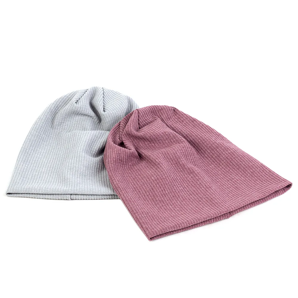 Geebro Casual Cotton Unisex Ribbed Beanies Caps For Women Men Autumn Winter slouch Skullies Hat Ladies Plain Hip Hop Hats