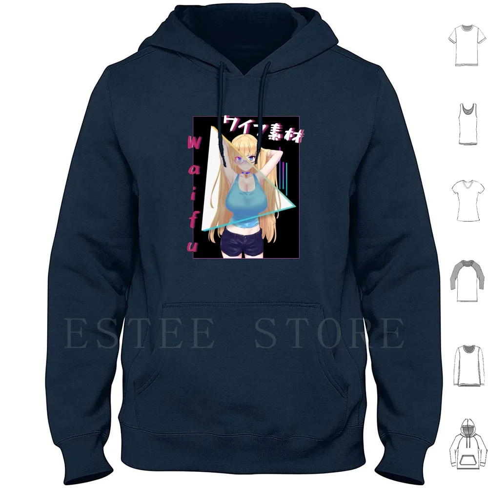 Waifu-Anime Girl ( Aesthetic ) Hoodie Long Sleeve Anime Manga Kawaii Sexy Anime Girl Anime Girls Weeaboo Senpai Ecchi