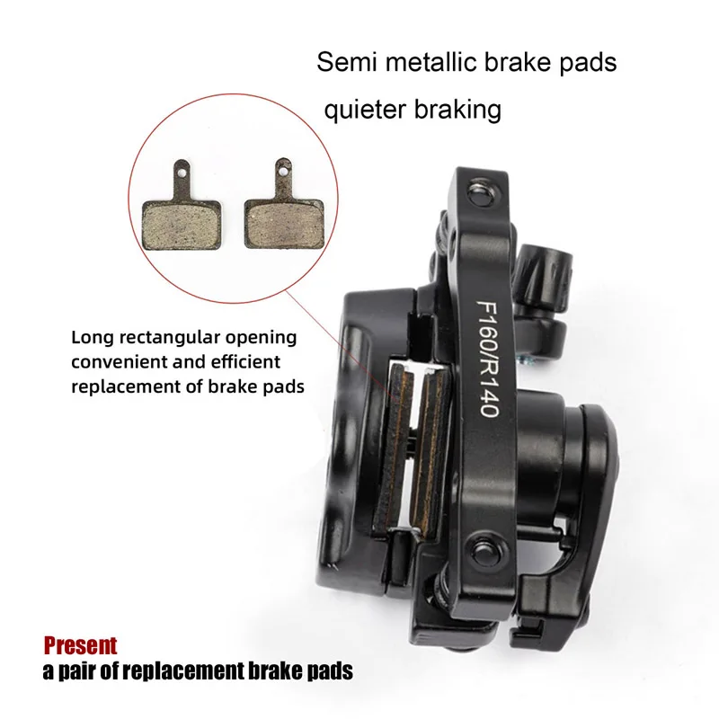 Disc Brake Caliper Bicycle Brake Mechanical 140/160/180mm Brakes rotor for Road Bike MTB Aluminum Alloy Double Brake Bike Parts