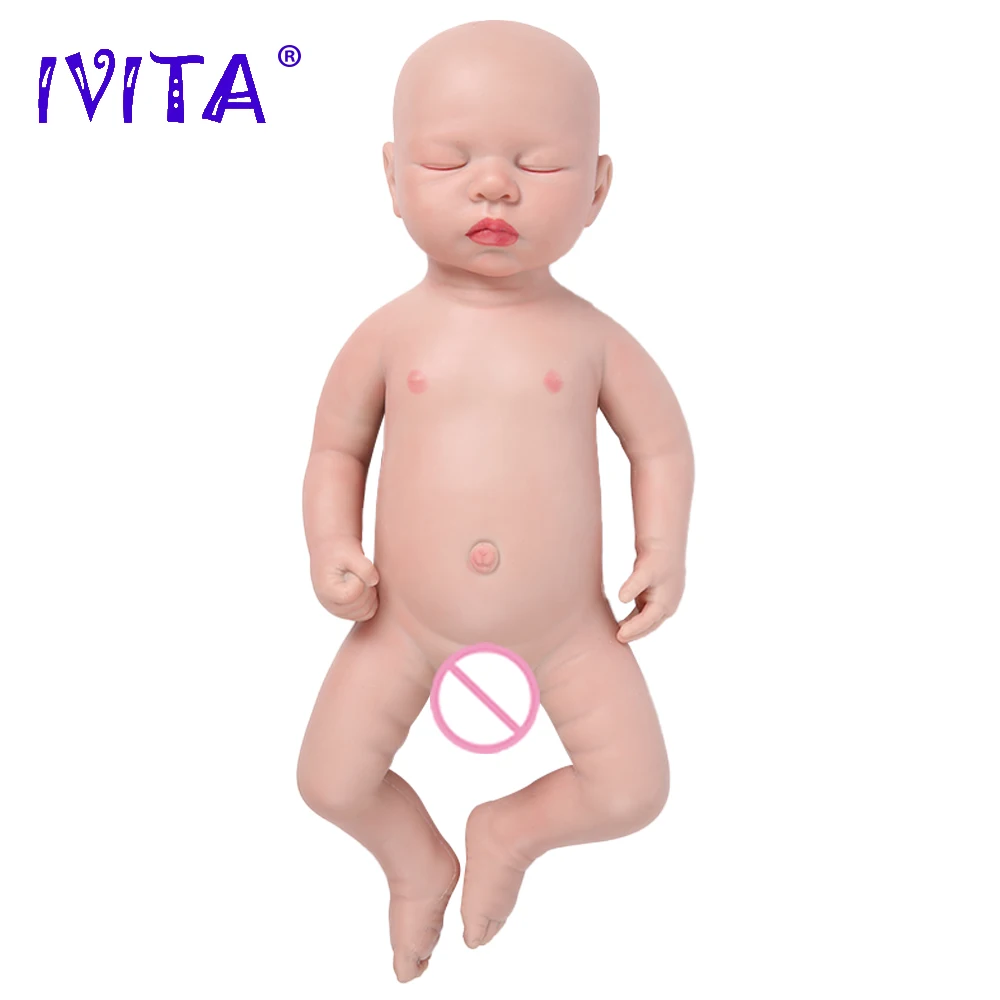 Ivita Wg1507 46Cm 3.2Kg Ogen Gesloten Hoge Kwaliteit Full Body Siliconen Reborn Baby Poppen Realistisch Speelgoed Voor Kinderen Kerstcadeau