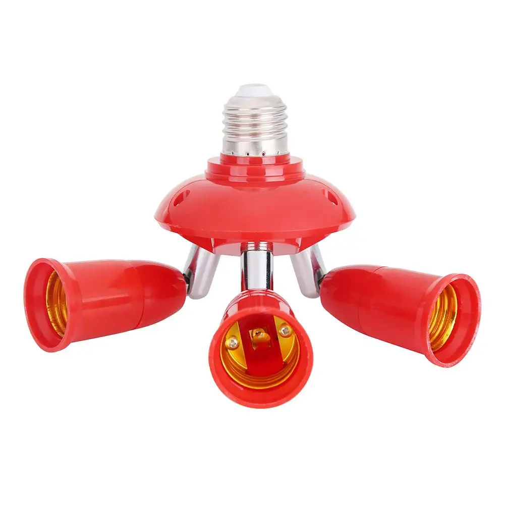 Base de lâmpada 3 em 1 e27 para e27, suporte de lâmpada led divisor, adaptador de lâmpada ca 85-285v, base de lâmpada plástica rotativa