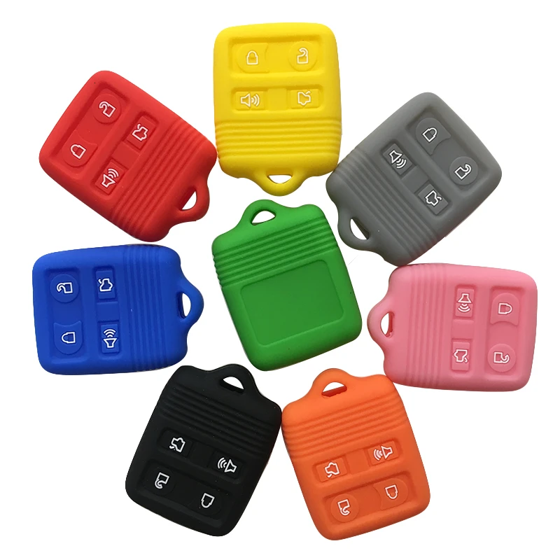 Silicone Car Key Cover FOB Case For Ford Focus F150 F250 E150 Ranger Lincoln Mercury Explorer Econoline 4 Button Car Accessories