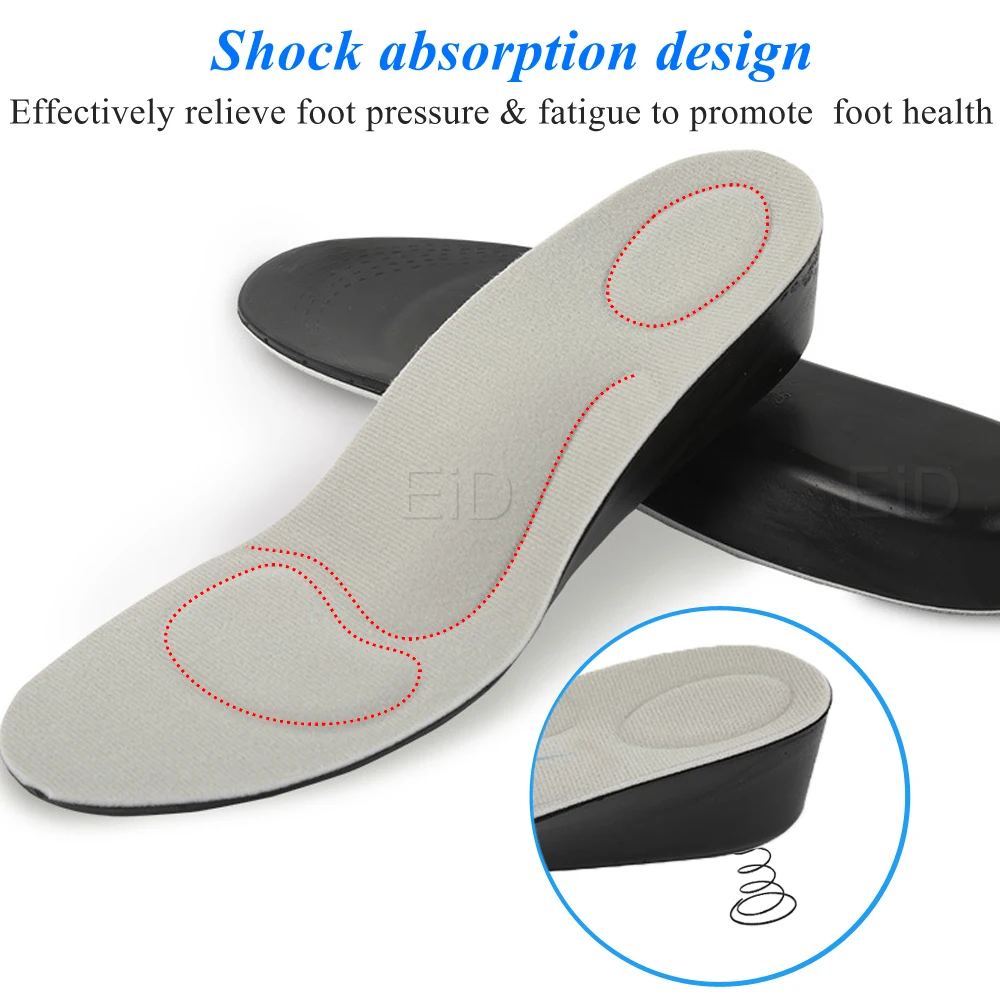 EiD Increased movement insole invisible height insoles breathable arch male and female pu insole increased 1.5/2.5/3.5/4.5 cm