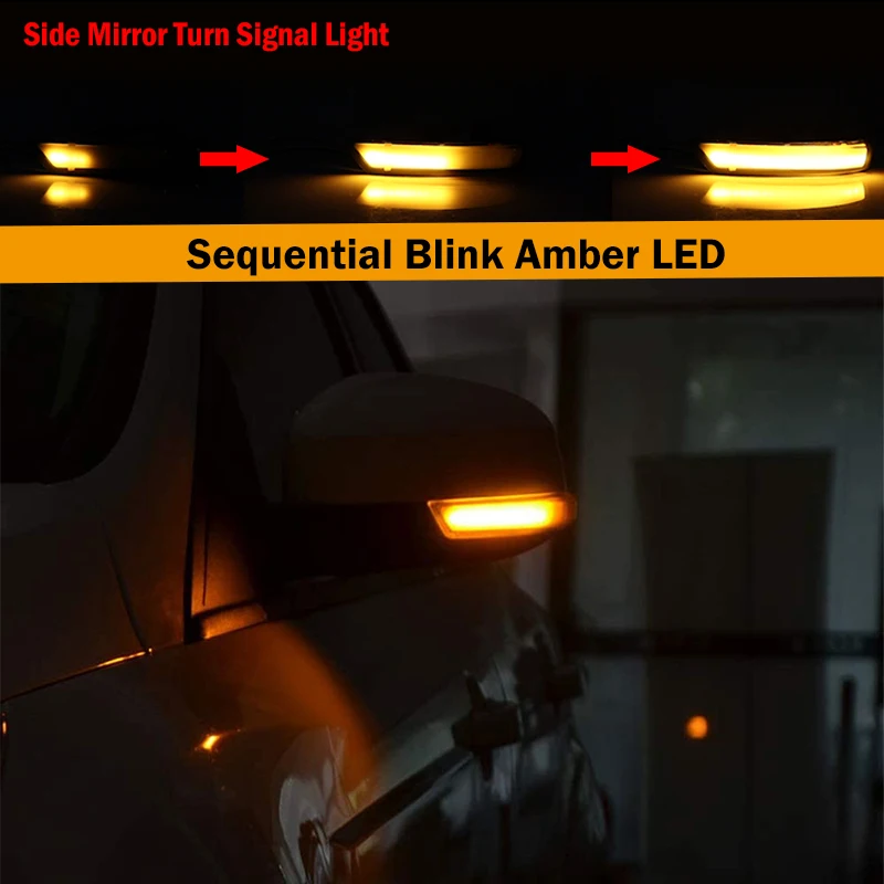 Dynamic Turn Signal Light LED Side Rearview Mirror Sequential Indicator Blinker Lamp For Ford Focus 2 3 Mk2 Mk3 Mondeo Mk4 EU view 6
