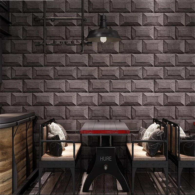 WELLYU Retro industrial wind cement brick wallpaper antique brick wallpaper restaurant hotel clothing store Papel de parede