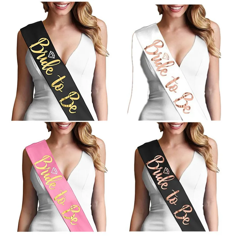 Wedding Decorations Bridal Shower Wedding Veil Team Bride To Be Satin Sash Bachelorette Party Girl Hen Party Decoration Supplies