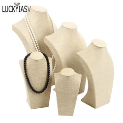초상화 20cm-25cm-30cm-35cm-40cm, 리넨 목걸이 디스플레이 스탠드 홀더 보석 마네킹 흉상 목걸이 펜던트 디스플레이