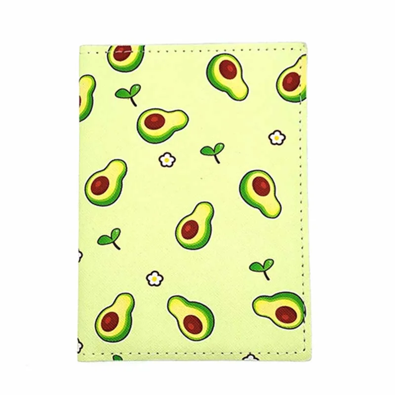 New Cute Avocado Passport Covers Holder Women Men Business PU Leather ID Bank Card Storage Wallet Purse Case Travel Accessories