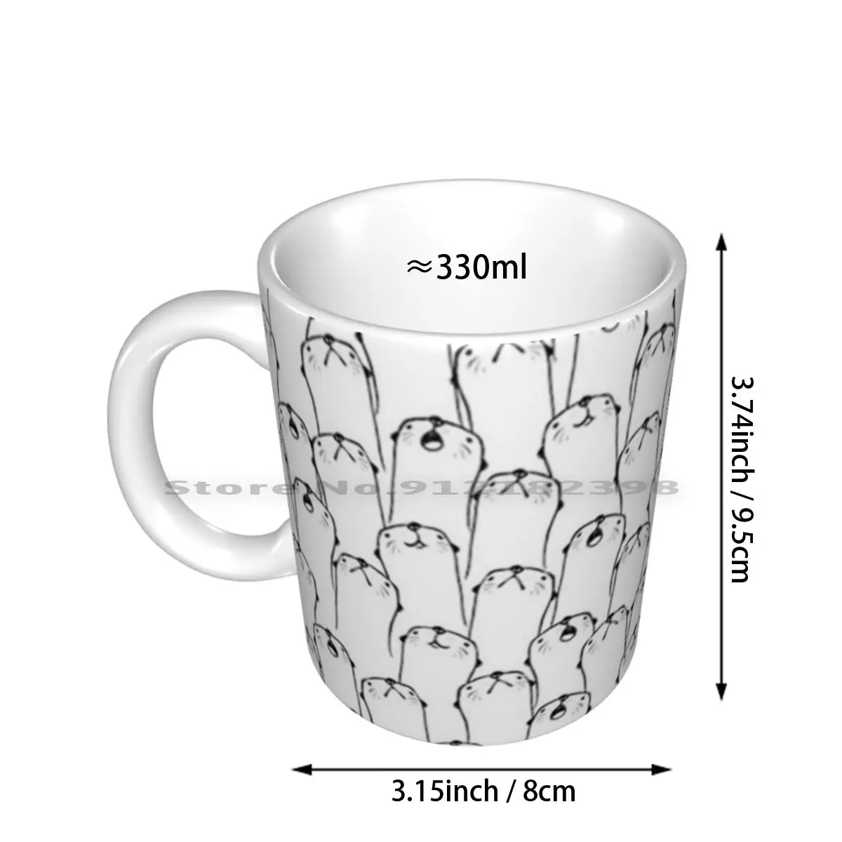 Otter Pattern Ceramic Mugs Coffee Cups Milk Tea Mug Otter Pattern Otter Pattern Trend Trending Top Selling Top Popular