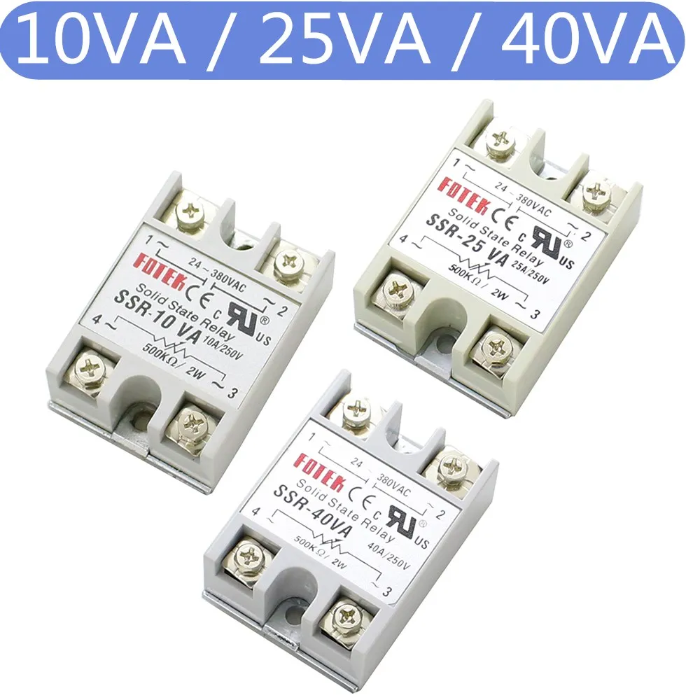 SSR-10 25  40 50 60 75 80  100DA DC control AC SSR white shell Single phase Solid state relay without plastic SSR-25DA SSR-40DA