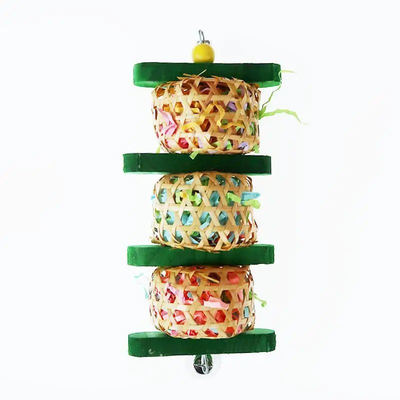 นกเคี้ยวของเล่น Bird Foraging แขวนของเล่นนกแก้วกรง Shredding ของเล่นสำหรับนกแก้ว Lovebird Cockatiel Conure แอฟริกันสีเทา
