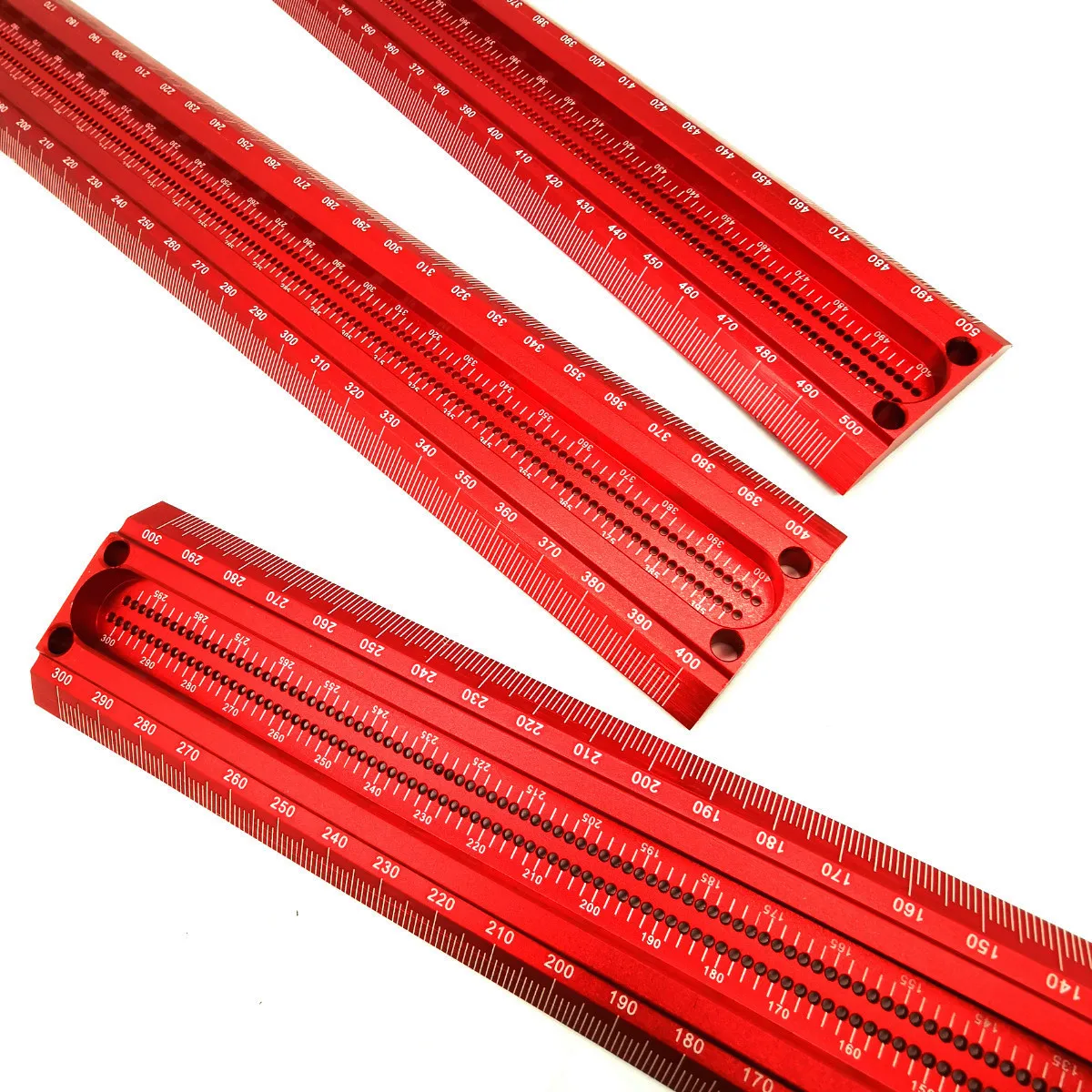 300/400/500/600mm Woodworking Square 1mm Per Hole Marking Guage Aluminum Alloy 90 Degree T Ruler Scriber for Carpenters