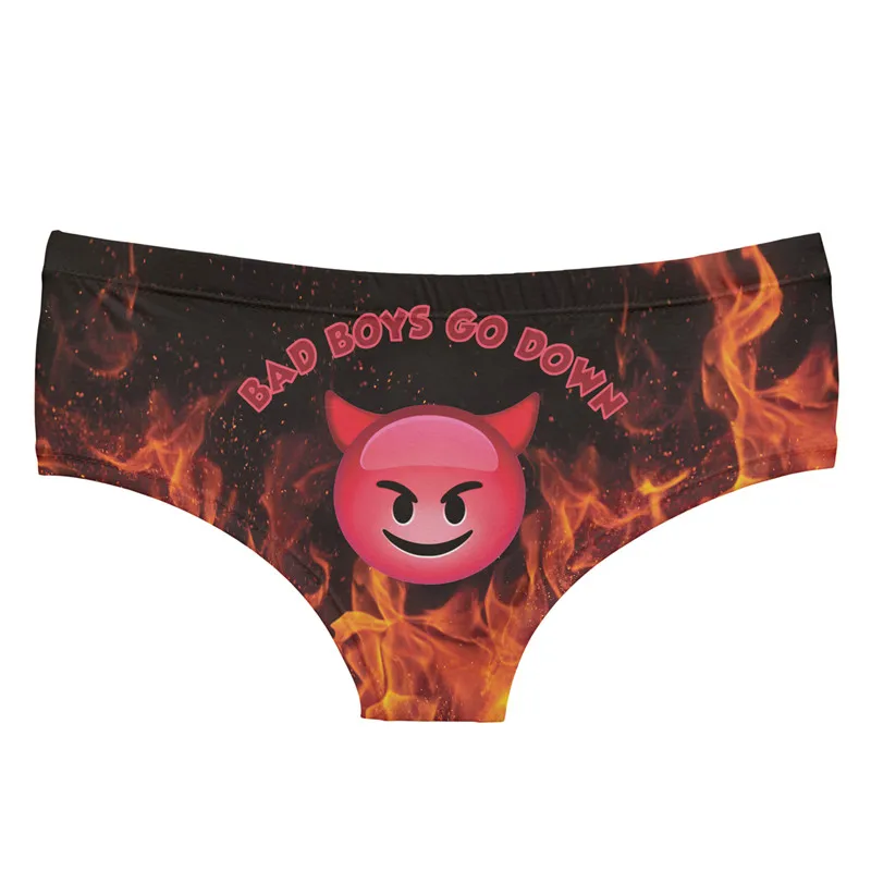 DeanFire Super Soft 3D Panties Sexy Underwear Heaven And Hell Print Kawaii Women Push Up Briefs Lingerie Thong for Female