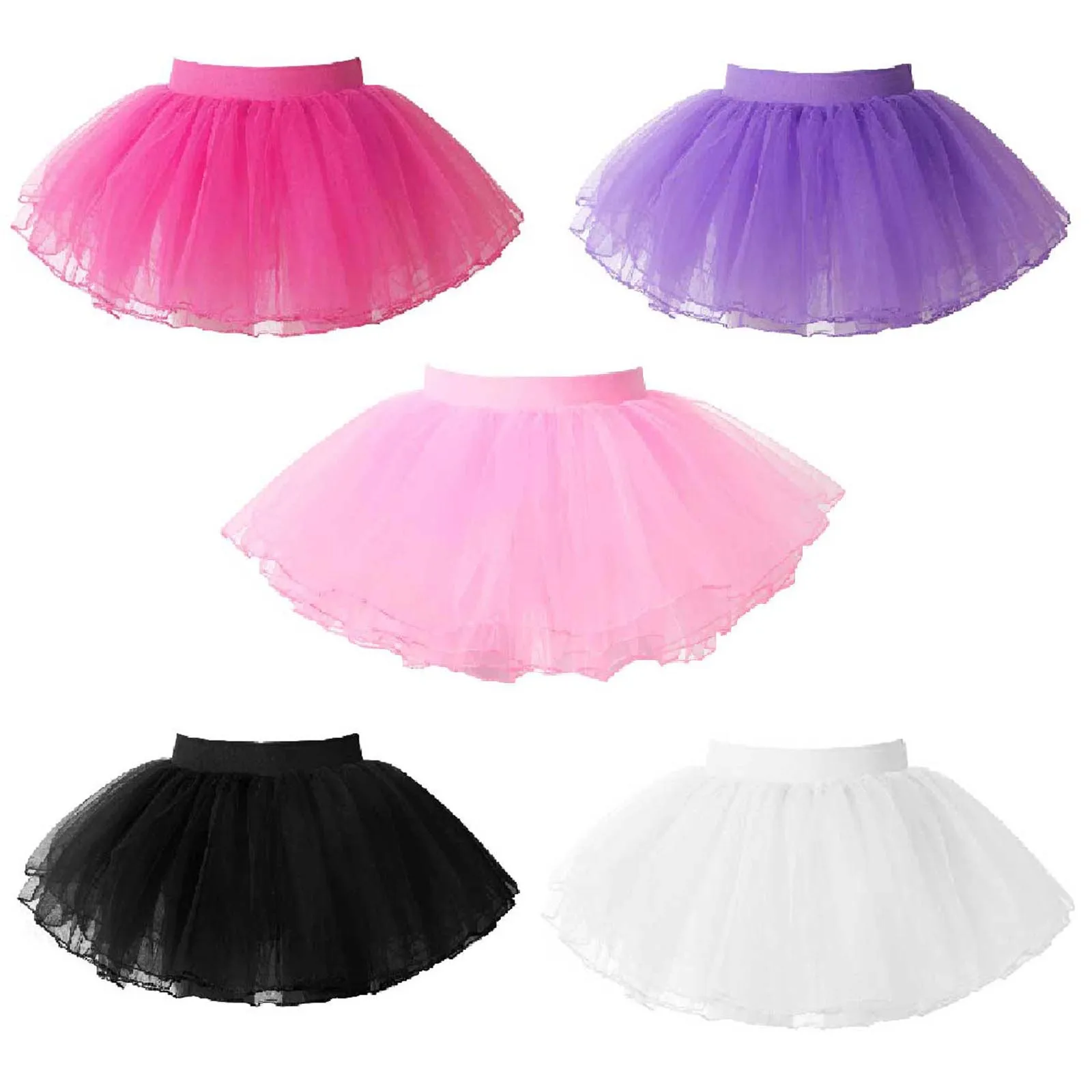 Bambini ragazze costumi di danza classica Tutu di balletto gonna 4 strati gonna di Tulle bambini vestiti di balletto bambini bambino Chiffon Dancewear